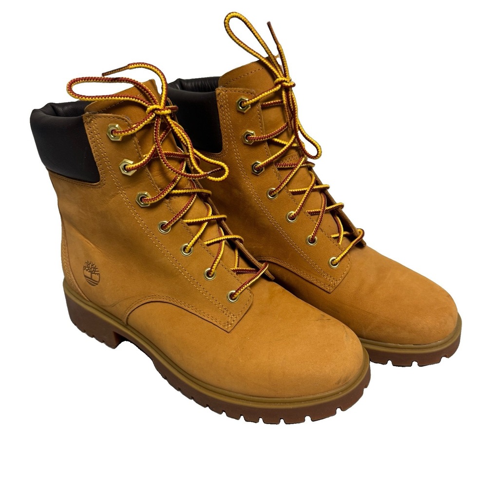 Timberland Jayne 6" Waterproof Boots Women 7.5 Wheat Nubuck Leather A1TGW